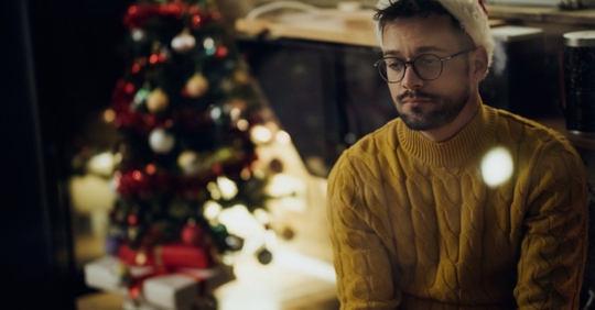 sad man at Christmas